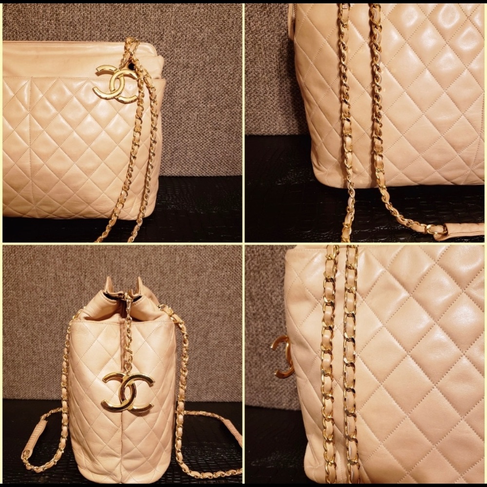 Authentic Chanel Lamb Skin Tote